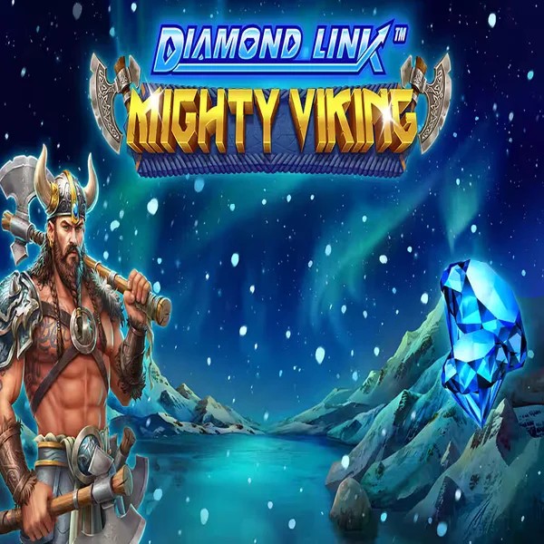 Diamond Link Mighty Viking slot logo by Greentube at Goldenbet Casino