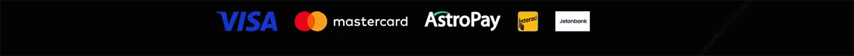 Casino payment methods banner featuring Visa, Mastercard, AstroPay, Interac, and Jetonbank logos displayed on a dark background.